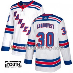 Adidas Maillot de Hockey New York Rangers Henrik Lundqvist 30 2017-2018 Blanc Authentic - Enfant